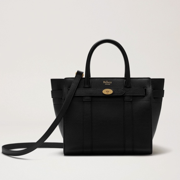 Mulberry' Mini Zipper Bayswater' Black Small Leather Bag - MSRP $1545 - BNWT - Picture 1 of 7